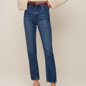 NWT Reformation Liza Ultra High Rise Straight Jeans